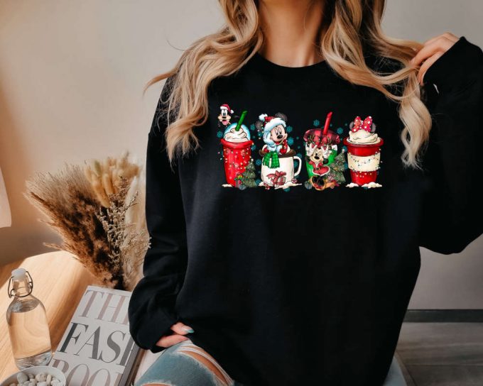 Disney Christmas Coffee Sweatshirt, Christmas Coffee Sweater, Disney Christmas Family Matching Sweater, Disney Merry Christmas Party Sweater 3