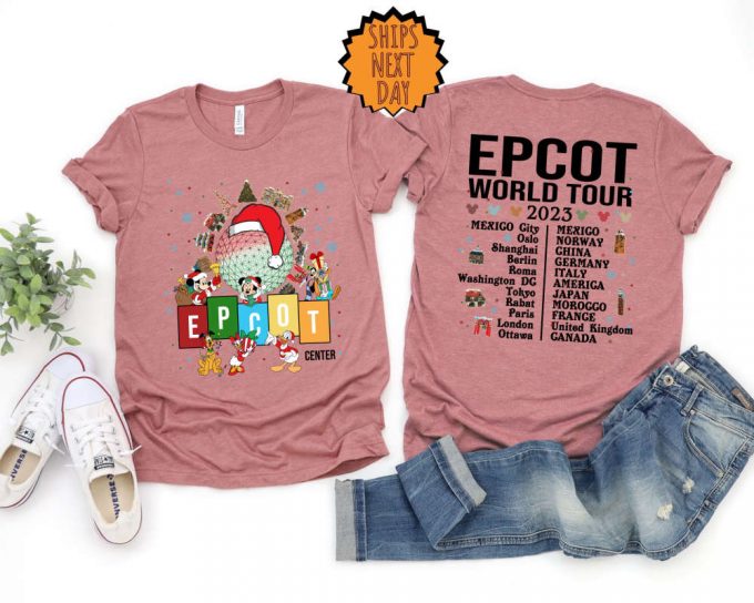 Disney Christmas Epcot Center World Tour 2023 Shirt, Disney Drink Around The World Shirt, Two Sided Disney Tee, Family Vacation Trip Shirt 6