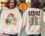 Disney Christmas Epcot Center World tour 2023 Sweatshirt, Disney Drink around the World Hoodie, Two Sided Disney  Family Vacation Trip Shirt