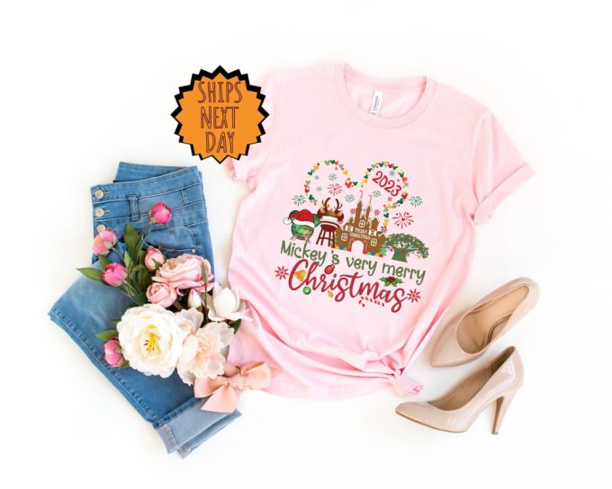 Disney Christmas Shirt: Very Merry Gift For Christmas Party Family Matching Tee 3