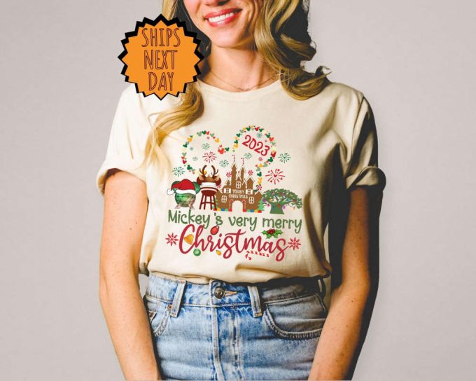 Disney Christmas Shirt: Very Merry Gift For Christmas Party Family Matching Tee 4