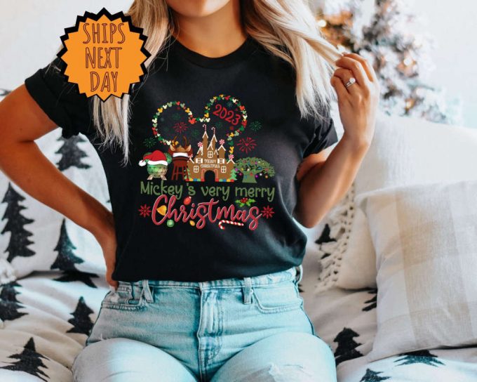 Disney Christmas Shirt: Very Merry Gift For Christmas Party Family Matching Tee 6