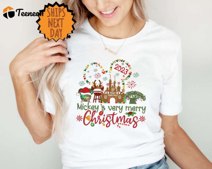 Disney Christmas Shirt: Very Merry Gift For Christmas Party Family Matching Tee 1