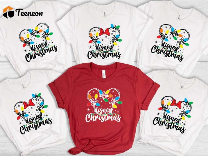 Disney Christmas T-Shirts, Family Shirts, Mickey Mouse Shirt, Holiday Shirt, Minnie Mouse, Christmas Lights Shirt, Happy New Year, Xmas Tees 1