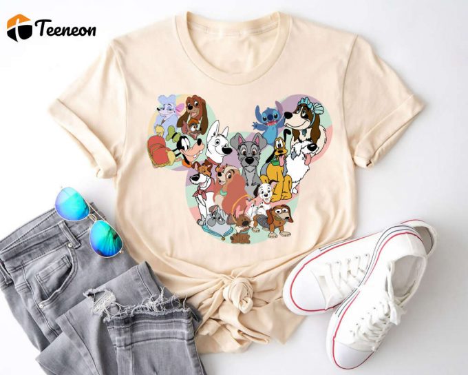 Disney Dogs &Amp;Amp; Cats Shirt: Custom Character-Filled Dog Lover Shirt For Disney Family Mickey Head Design 1