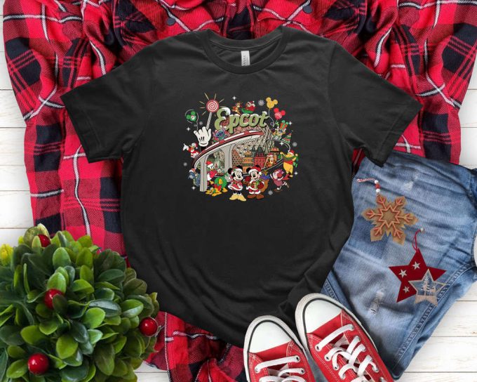 Disney Epcot T-Shirt, Santa Shirt, Mickey Mouse Shirt, Disney Shirt, Christmas Shirt, Minnie Mouse, Retro Christmas, Disney Trip Shirt 4