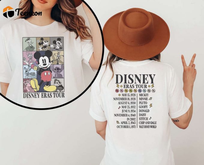 Explore The Disney Eras: Get Your Retro Cartoon T-Shirts &Amp;Amp; Sweatshirts At Disneyworld! Mickey Mouse Pluto &Amp;Amp; More! 2 Sided Prints Perfect For Disney Trips! 1