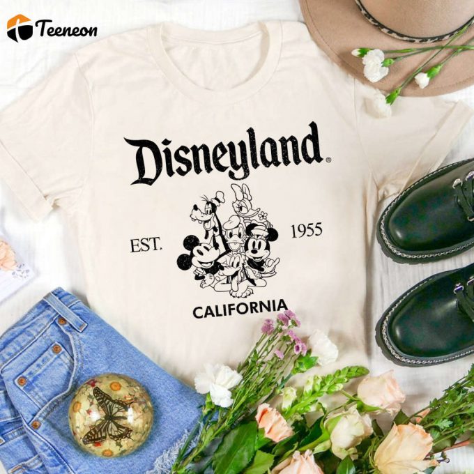 Vintage Disney Est 1955 T-Shirt - Disney Vacation 2023 - Walt Disney World &Amp;Amp; California Trip Shirt 1