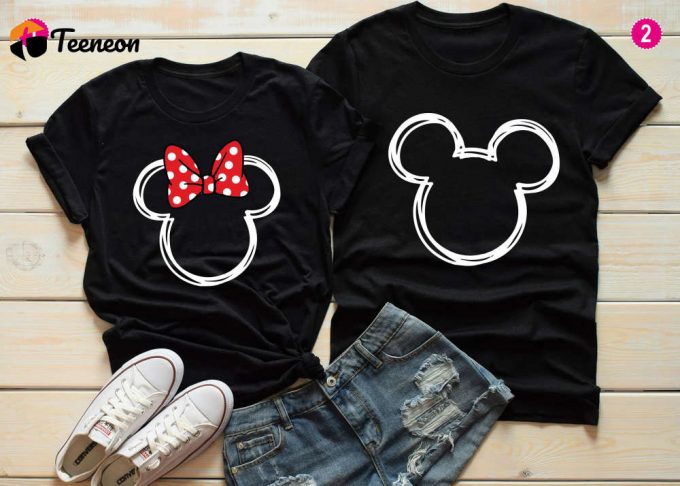 Magical Disney Family Shirts: Mickey &Amp;Amp; Minnie Sketch Perfect For Disneyworld Trip &Amp;Amp; Couples! 1