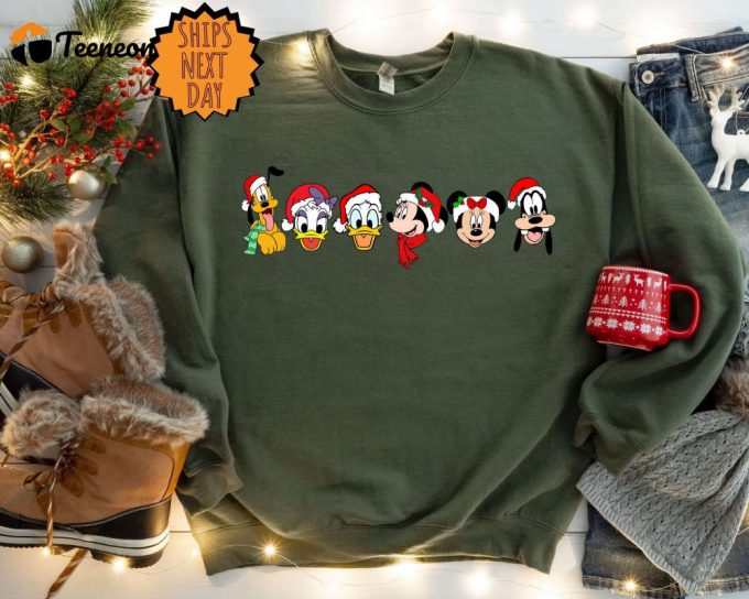 Disney Friends Christmas Sweatshirt - Mickey And Minnie Hoodie: Perfect Xmas Gift 1