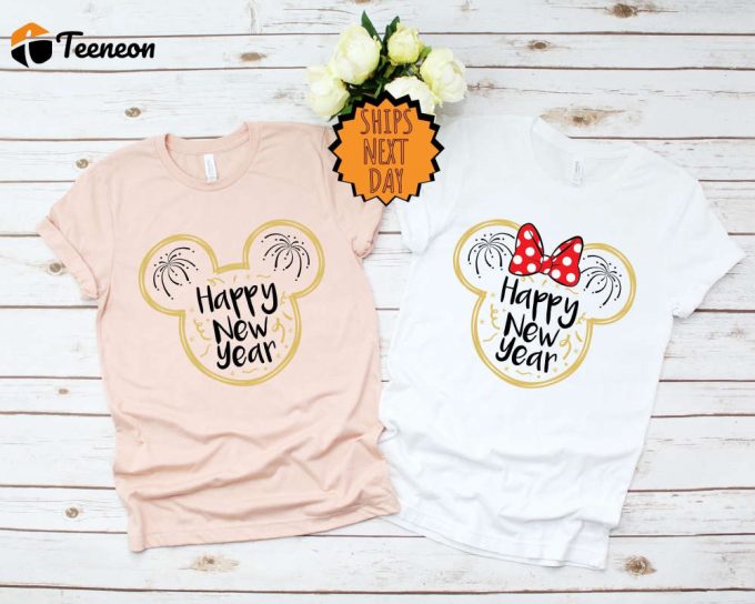 Disney Happy New Year Shirt: Mickey &Amp;Amp; Minnie Travel Trip Vocation - Family Matching 1