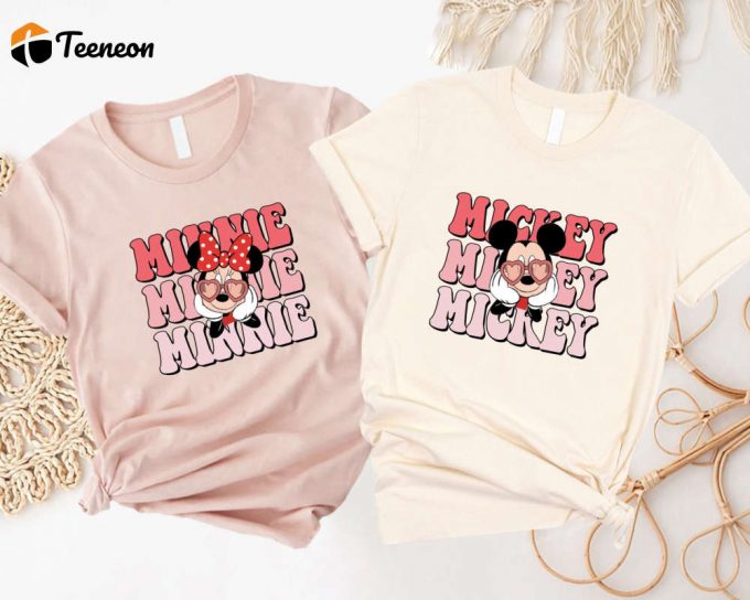 Disney Mickey &Amp;Amp; Minnie In Love Shirt - Magic Kingdom Valentine S Day Couple Tee 1