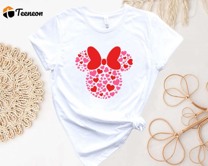 Disney Minnie Heart Shirt: Valentines Day Vacation Mouse Ears Valentine T-Shirt 1