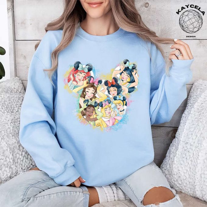 Magical Disney Princess Castle Shirt: Perfect For Disney Vacation &Amp; Girls Trip With Belle And Cinderella - Disney Watercolor Tee For Ultimate Disney Experience! 2