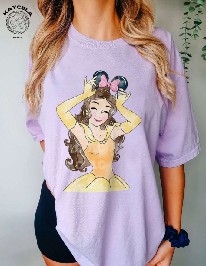 Magical Disney Princess Minnie Ears Shirt: Belle Tiana Elsa Anna Jasmine Ariel &Amp; More! Perfect For Fans Of Aurora Rapunzel Snow White Merida Cinderella Mulan Shop Now! 4