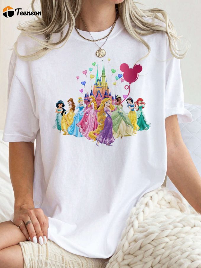 Enchanting Disney Princess Shirts: Ariel Belle &Amp;Amp; More Comfort Colors Tees Disney Castle &Amp;Amp; Balloon Designs Perfect Birthday Girl Shirt Shop Now! 1