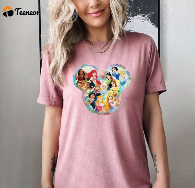 Disney Princesses T-Shirt, Mickey Mouse Shirt, Cartoon Shirt, Retro Shirts, Birthday Girl Shirt, Disney Girl Shirts, Gift For Daughter 1