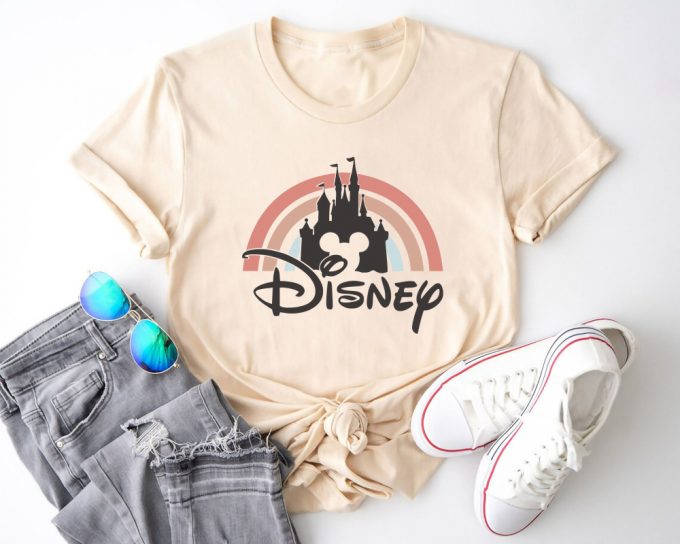 Disney Retro Rainbow Castle Shirt – Vintage Family Tee For Disneyworld Matching 2