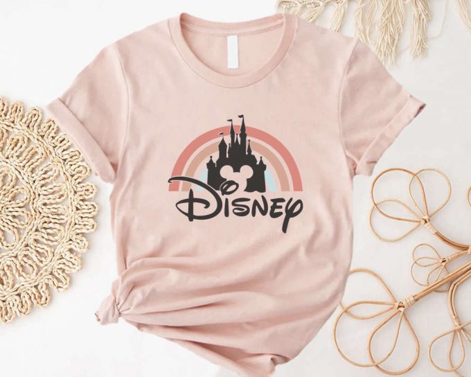 Disney Retro Rainbow Castle Shirt – Vintage Family Tee For Disneyworld Matching 3