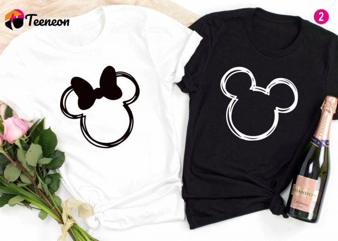 Disney Shirt For Women Mickey Outline Disneyworld &Amp;Amp; Disneyland Couples &Amp;Amp; Family Shirt 1