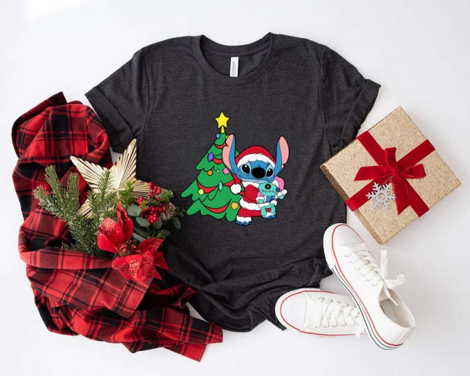 Disney Stitch Christmas Shirt - Lilo And Stitch Tee For Disney Vacation &Amp; Disneyland Trip Santa Design 2