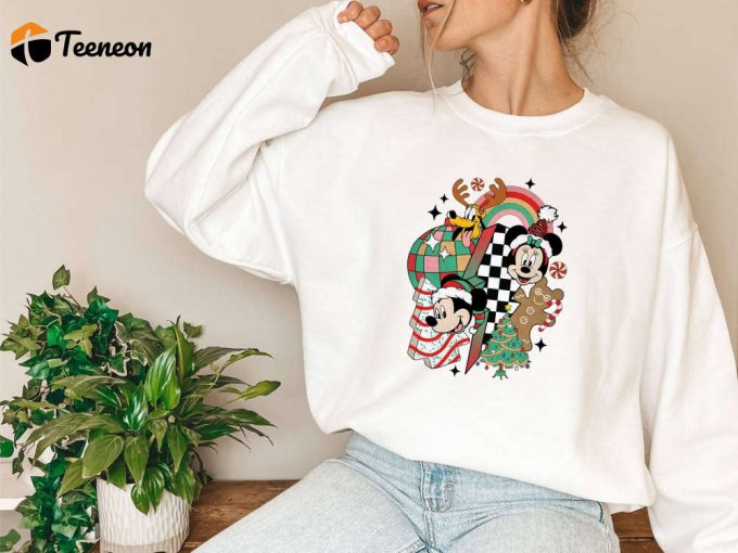 Get Festive With Disney Sweatshirts! Retro Christmas Sweaters Mickey Mouse Minnie Mouse Donald Duck And Pluto Shirts For A Magical Holiday Season 1