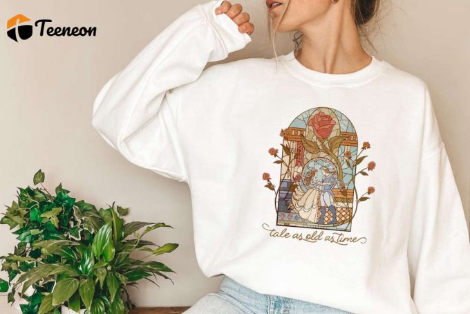 Disney Belle Sweatshirt – Tale As Old As Time Beauty And The Beast T-Shirt Retro Princess Shirt 1