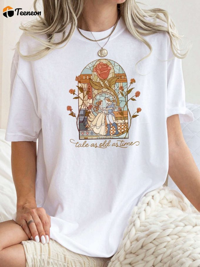 Disney Tale As Old As Time Shirt: Belle Beauty And The Beast Retro Princess Tee - Vintage Vibes &Amp;Amp; Comfort Colors 1