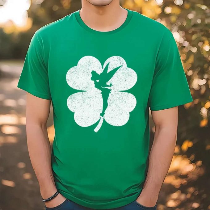 Magical Disney Tinker Bell Shamrock Silhouette St Patrick’s Day Tee 2