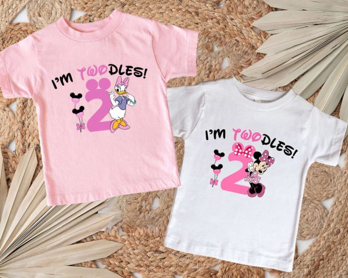 Disney Twodles Shirt: Mickey Minnie Donald Goofy &Amp; More! Birthday Squad Cute Disney Characters Tee 2