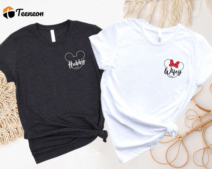 Disney Wifey And Hubby Shirt Set: Wedding Honeymoon Mickey Minnie Just Married Shirts 1