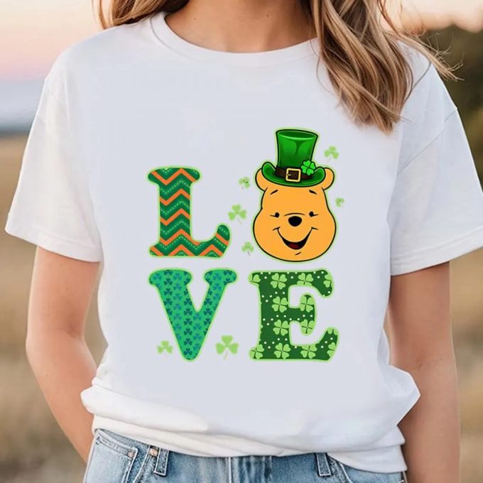 Disney Winnie The Pooh St Patrick’s Day Shamrock T-Shirt - Celebrate Luck With Pooh Bear! 2