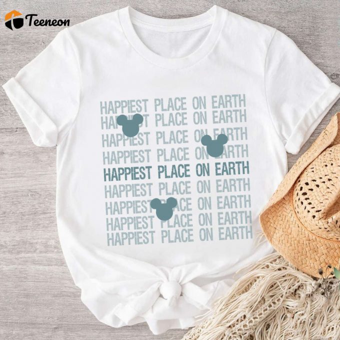 Happiest Place On Earth Shirt: Distressed Graphic Retro Vacation Theme Park &Amp;Amp; Magical Place Shirts 1