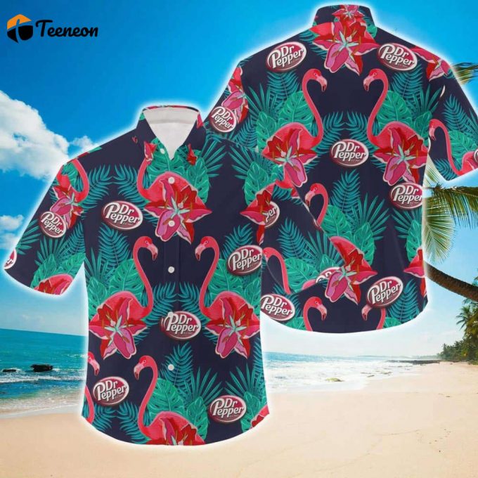 Dr Pepper Beer Tropical Flamingo Practical Hawaiian Shirt Gift For Men And Women 1
