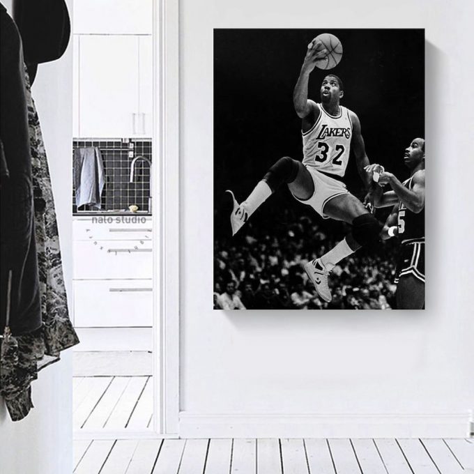 Earvin Magic Johnson Nba Legend | Sports Canvas Poster For Home Decor Gift 2