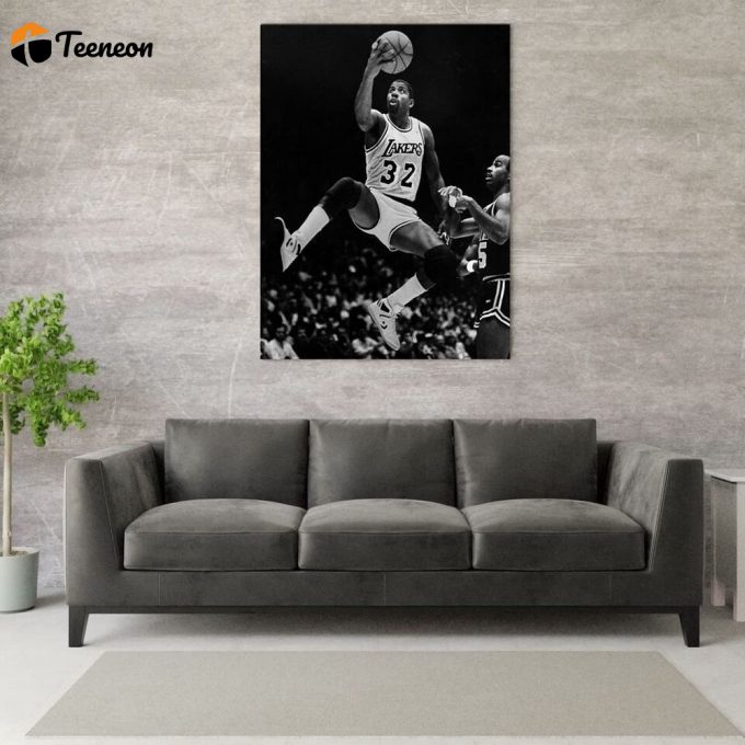 Earvin Magic Johnson Nba Legend | Sports Canvas Poster For Home Decor Gift 1