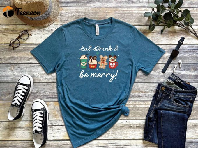 Eat Drink And Be Merry T-Shirt, Disney Shirt, Christmas Shirt, Mickey Mouse Shirt, Cookie Shirt, Disney Snacks Shirt, Disney Vacation Shirt 1