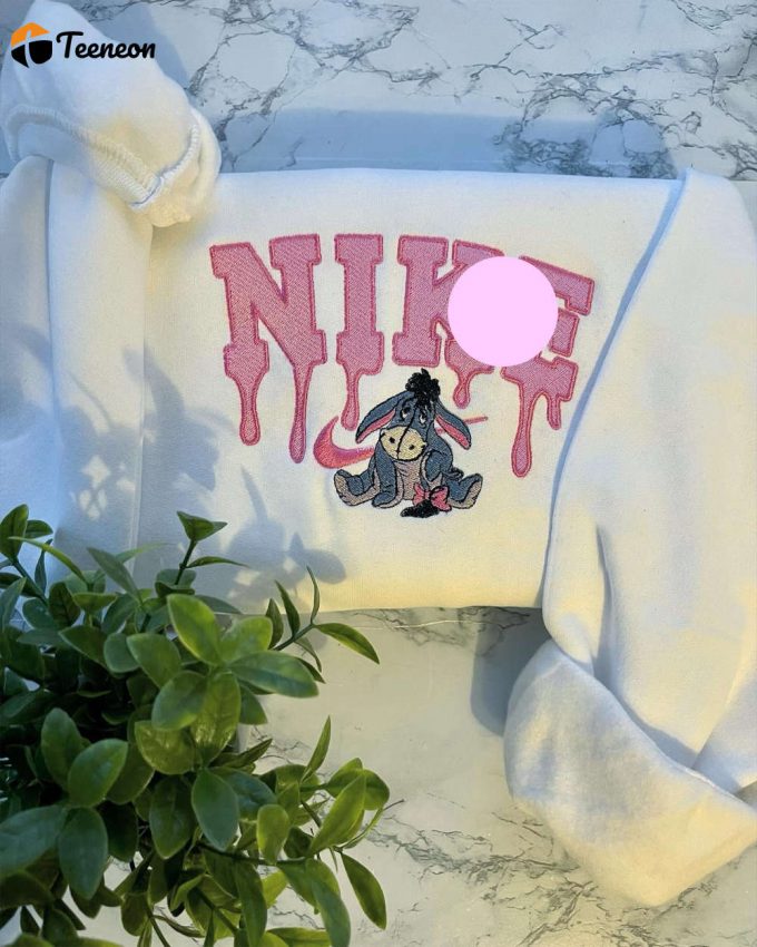 Eeyore Embroidery Sweatshirt: Vintage Trendy Crewneck For A Stylish Look 1