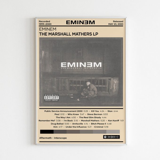 Eminem Poster For Home Decor Gift | The Marshall Mathers Lp Poster For Home Decor Gift | Music Poster For Home Decor Gift | Album Cover Poster For Home Decor Gift | Wall Decor 4