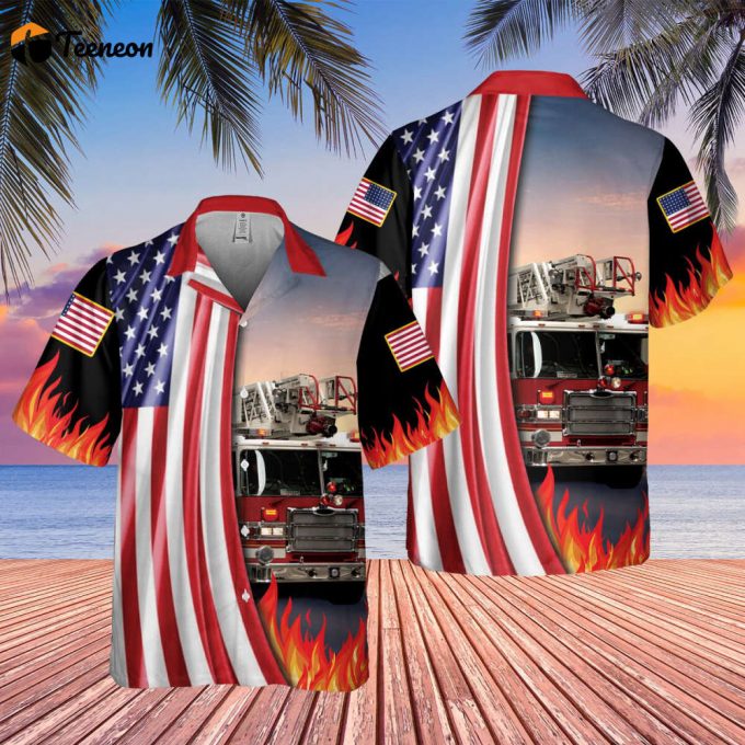 Firefighter Aloha Shirt Summer Casual Button-Down Shirts, Firefighter Hawaiian Shirt For Men, Firefighter Hawaii Beach Shirt 1