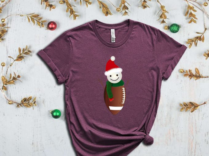 Football Snowman T-Shirt, Snowman Shirt, Christmas Football Shirt, Football Lovers Gift, Santa'S Footballer Shirt, Xmas Tshirt For Boys 2