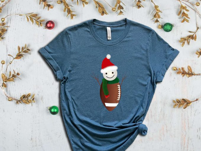 Football Snowman T-Shirt, Snowman Shirt, Christmas Football Shirt, Football Lovers Gift, Santa'S Footballer Shirt, Xmas Tshirt For Boys 3