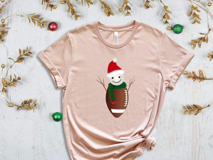 Football Snowman T-Shirt, Snowman Shirt, Christmas Football Shirt, Football Lovers Gift, Santa'S Footballer Shirt, Xmas Tshirt For Boys 5