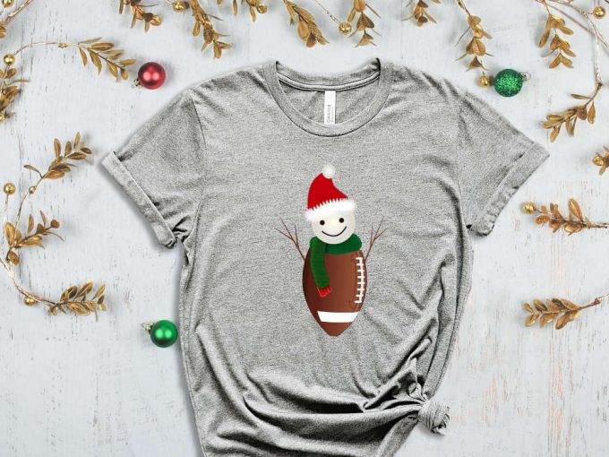 Football Snowman T-Shirt, Snowman Shirt, Christmas Football Shirt, Football Lovers Gift, Santa'S Footballer Shirt, Xmas Tshirt For Boys 6