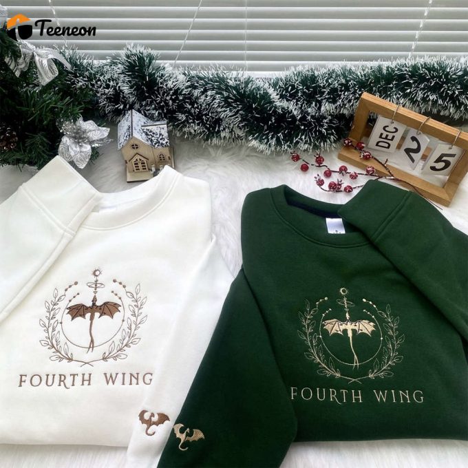 Stylish Fourth Wing Embroidered Sweatshirt - Trendy Design &Amp;Amp; Comfort 1