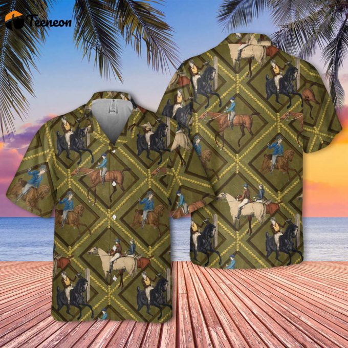 Funny Horse Hawaiian, Horse Racing Hawaiian Shirts, Horse Race Game, Horse Racing Shirt, Cowboy Hawaii Shirt, Horse Dice Game Shirt 1