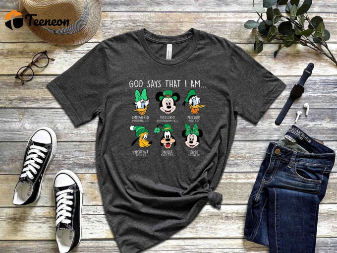 Funny St Patrick'S Day T-Shirt, Disney Shamrock Shirt, Cartoon Shirt, Clover Shirt, Irish Shirt, Daisy Duck Shirt, Mickey Mouse Shirt 1