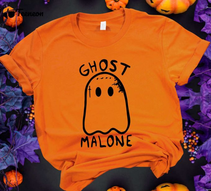 Ghost Malone Shirt, Spooky Halloween Shirt, Cute Ghost Shirt, Funny Halloween Shirt, Cute Halloween Shirt, Spooky Season Ghost Shirt 1