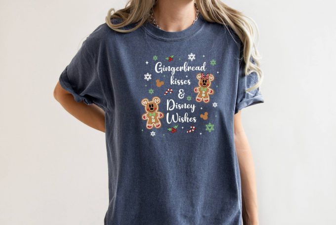 Gingerbread Kisses T-Shirt, Disney Shirt, Comfort Colors, Christmas Shirt, Cookies Shirt, Mickey Mouse Shirt, Disney Christmas, Xmas Shirt 6