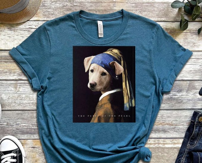 Girl With A Pearl Earring, Meme Shirt, Dog Meme Shirt, Earring Tee, Funny Art Shirt, Gen Z Humor Tee, Gen Z Shirt, Ironic Shirt 3